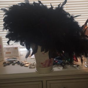 Big black feather fascinator